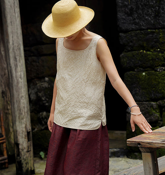 edoa Tusssh Silk Square-neck Tank Top