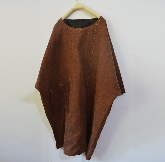 Reversible Cracked Mud Silk Tunic Top to0181 A538