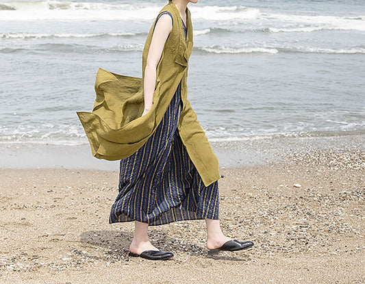 edoa Summer Linen Long Vest
