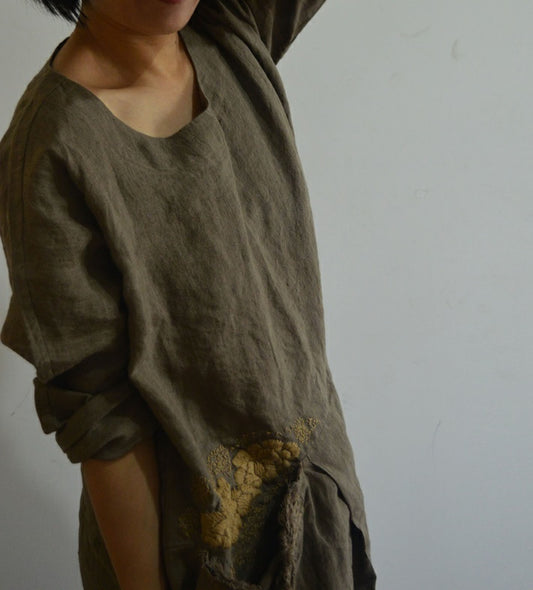 edoa Stone-washed Linen Dress