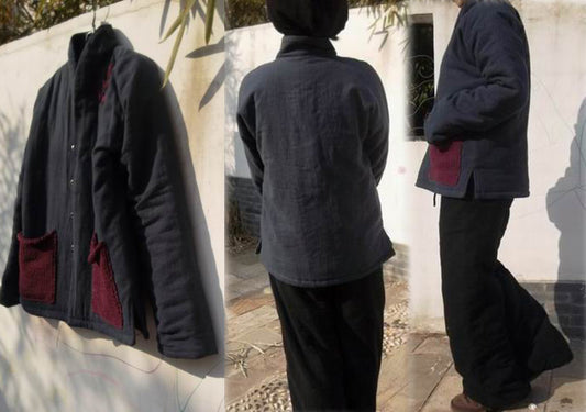 edoa Padding Jacket with Cable Knit Patch Pockets