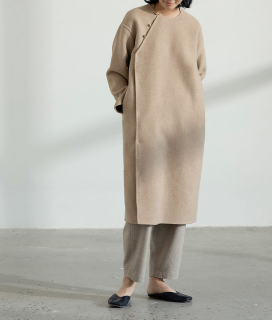 edoa Double Faced Wool Qipao Coat