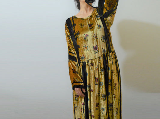Silk Cotton Blend Velvet Dress dr0205 A436