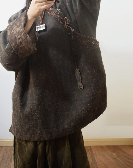 edoa Oversized Mud Tussah Silk Padded Jacket j