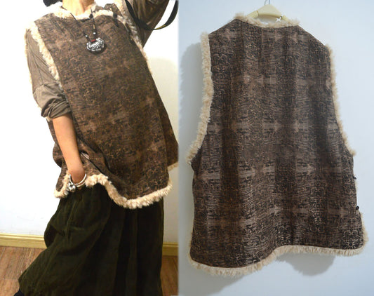 edoa Mud Silk Jacquard Modified Chinese Vest