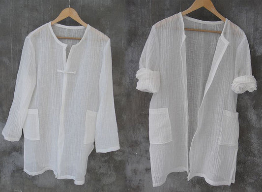 edoa Crinkled Ramie Summer Coat