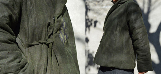 Winter Mud Tussah Silk Quilt Down Jacket ja0068 B08