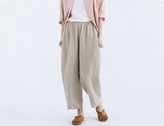 edoa Flax Linen Tapered Pants