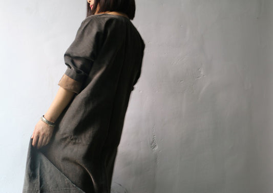 edoa Hand Embroidered Mud Silk Dress