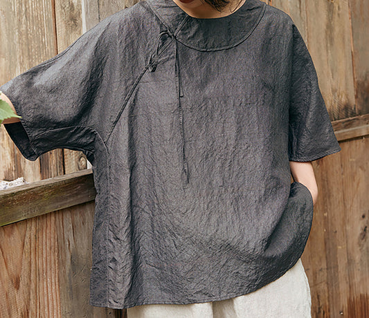 edoa Eco Dyed Dupioni Tussah Silk Blouse