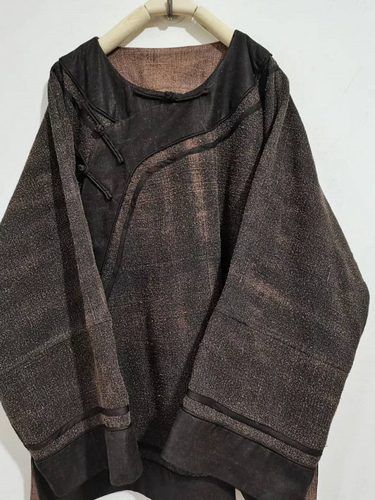 Oversized Mud Tussah Silk Modified Qipao to0262 X028