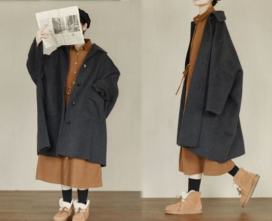 edoa Oversized Doubl Face Wool Coat