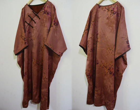 Super Loose Printed Mud Silk Modified Qipao dr0100 A942