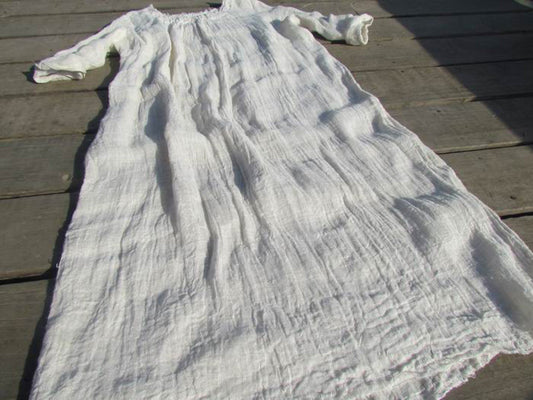 edoa Hand Embroidered Double layers Raw Edged Dress