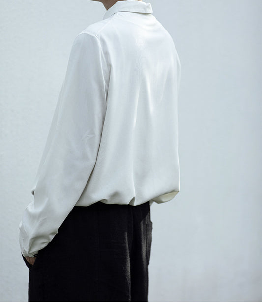 edoa White Silk Spinning Shirt