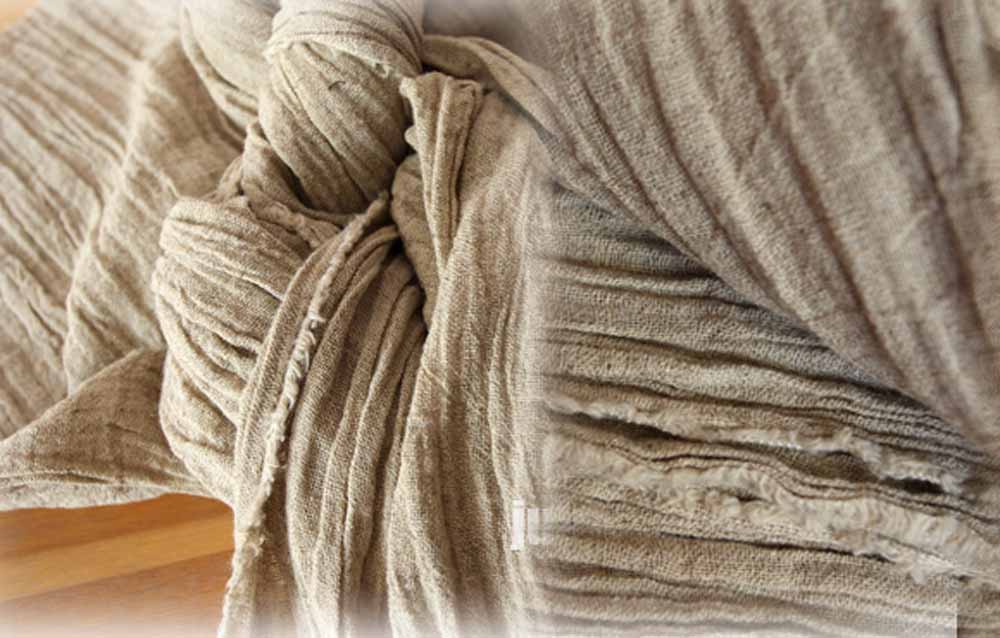 Textured washed linen long skirt