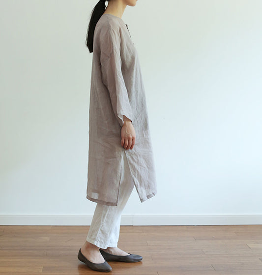 edoa Minimalist Super Thin Ramie Linen Top