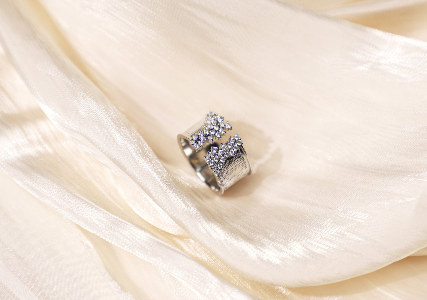 Dainty pave diamond ring