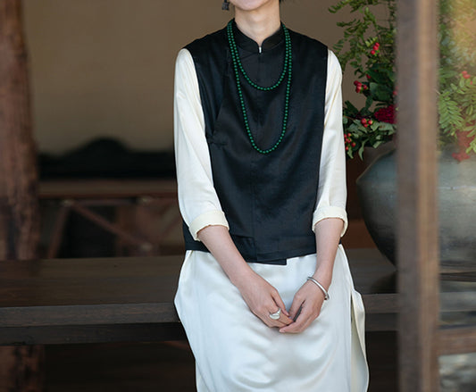 edoa Mud Silk Chinese Vest