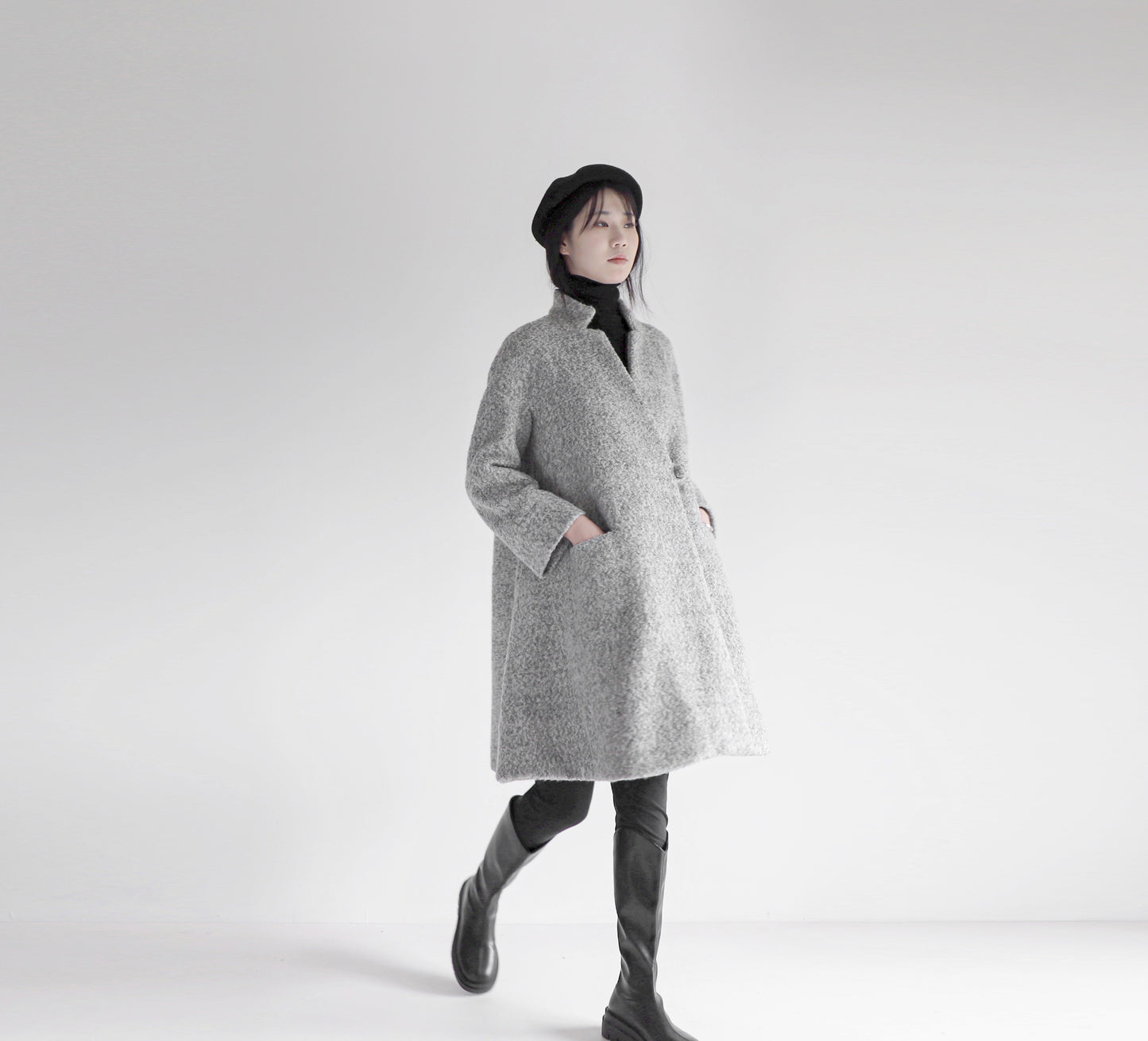 edoa loop-yarns wool trapeze coat