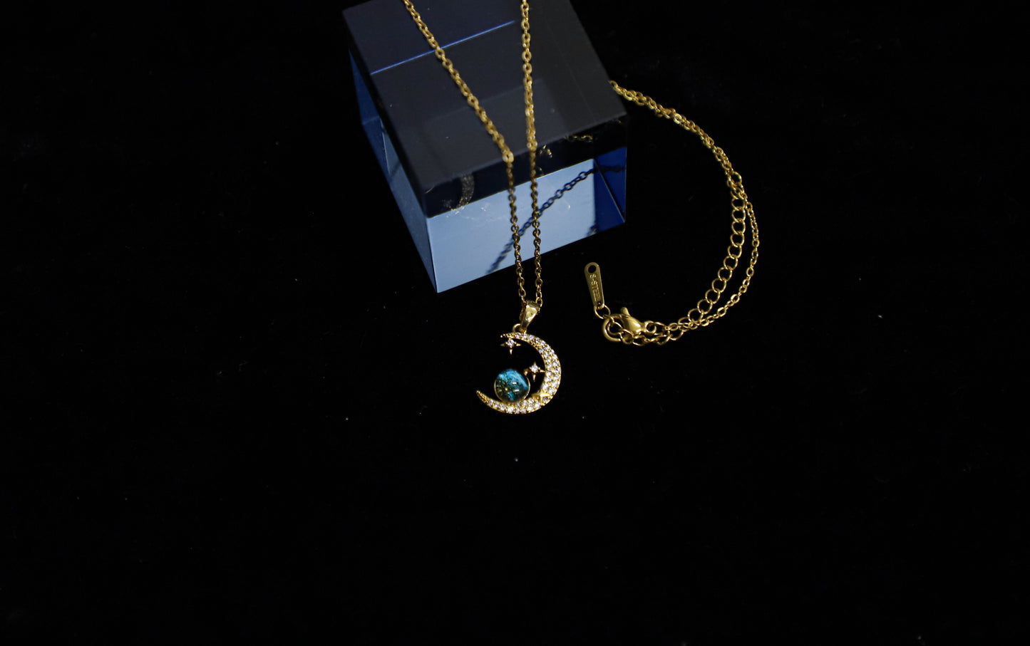 edoa Moon & Planet Pendant Necklace