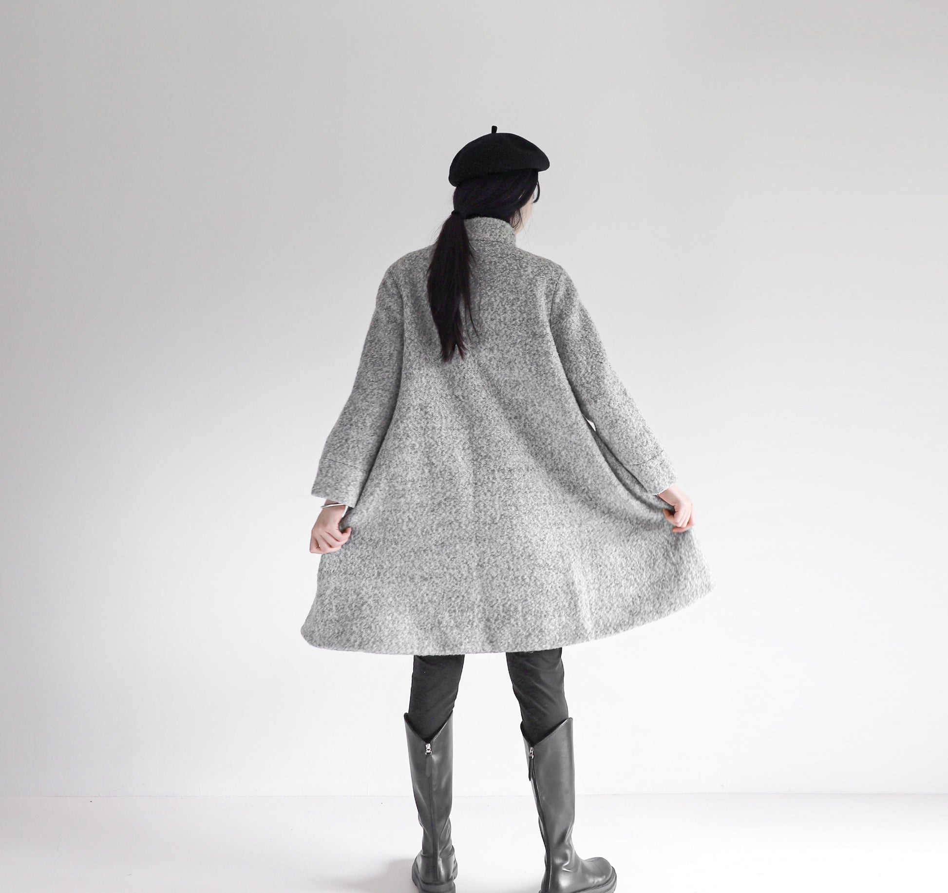 edoa loop-yarns wool trapeze coat