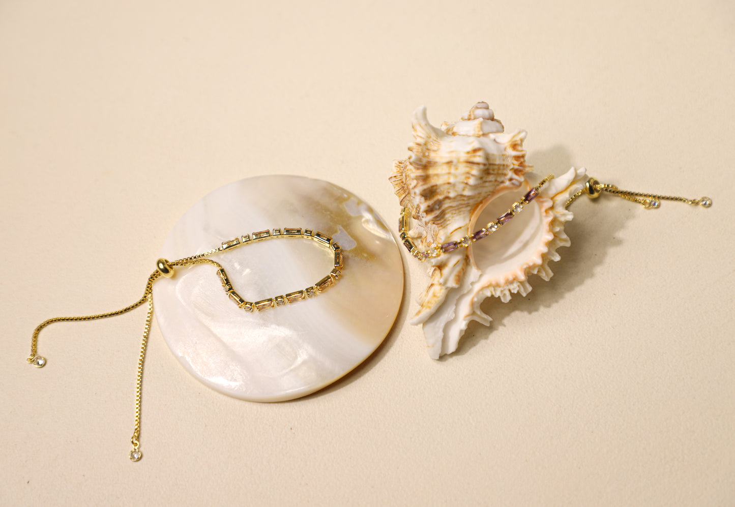 edoa Baguette Birthstone Slider Bracelet