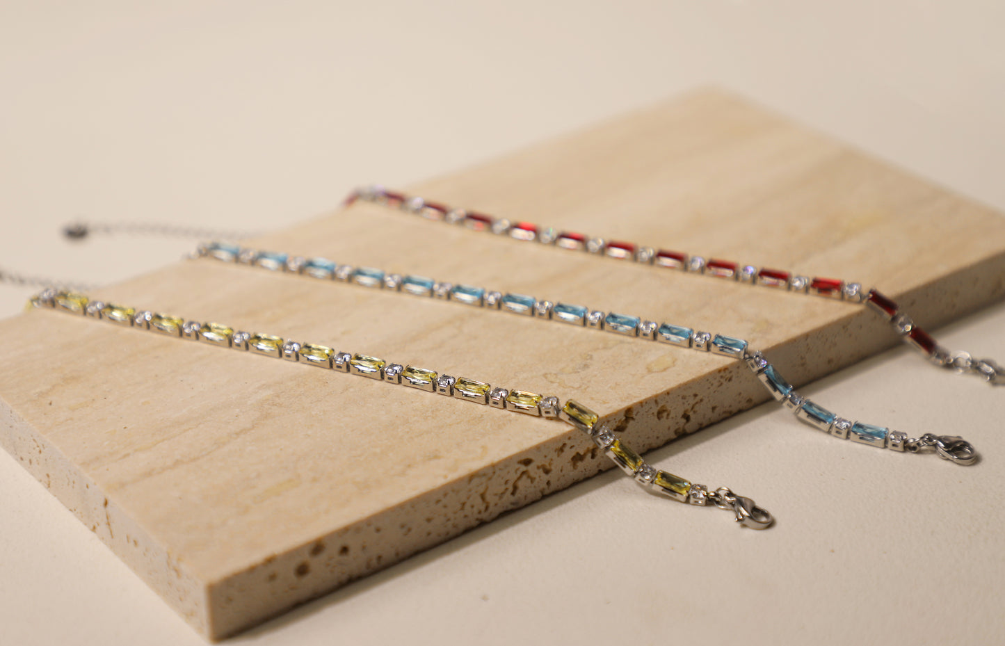 edoa Baguette Birthstone Tennis Bracelet