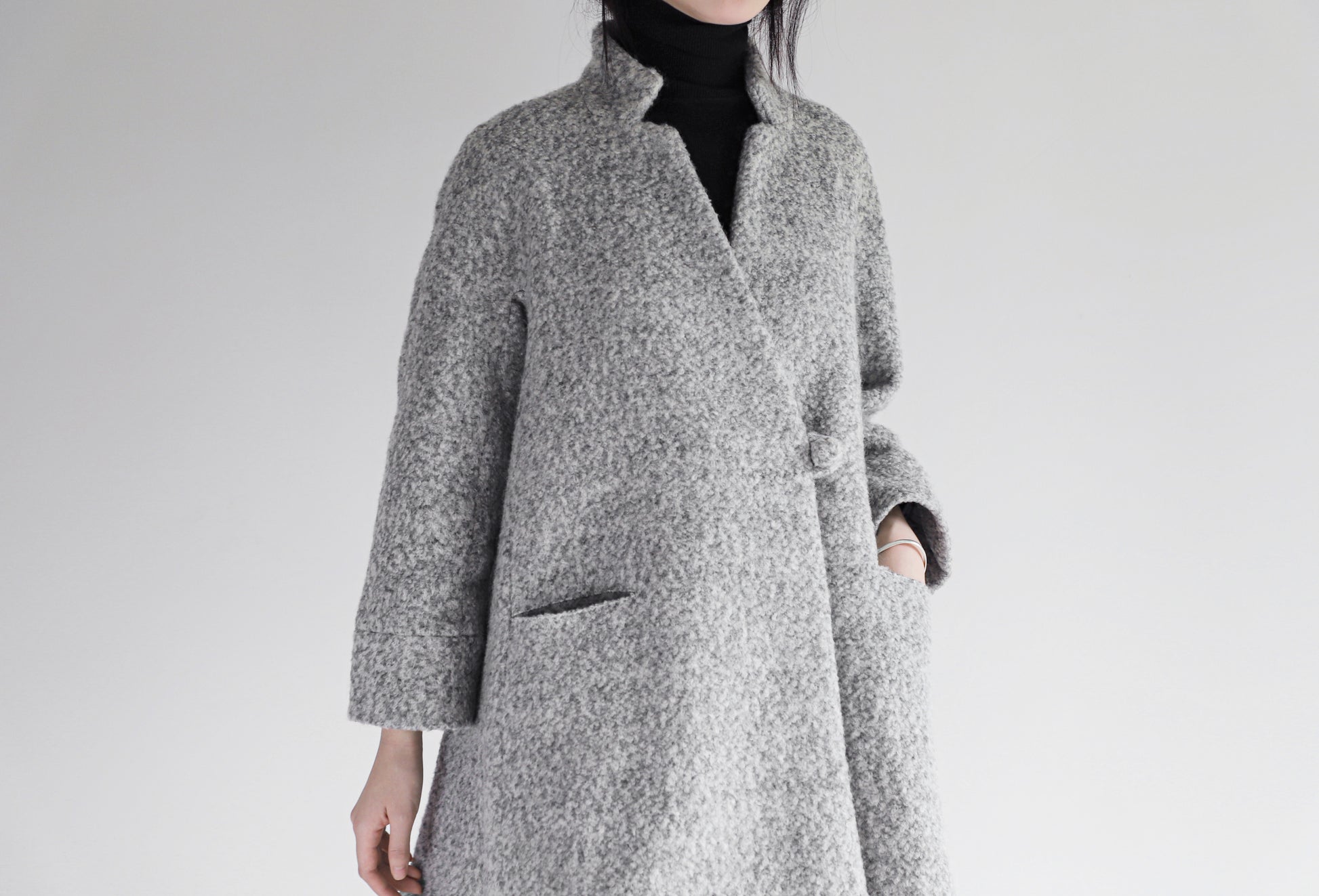 edoa loop-yarns wool trapeze coat