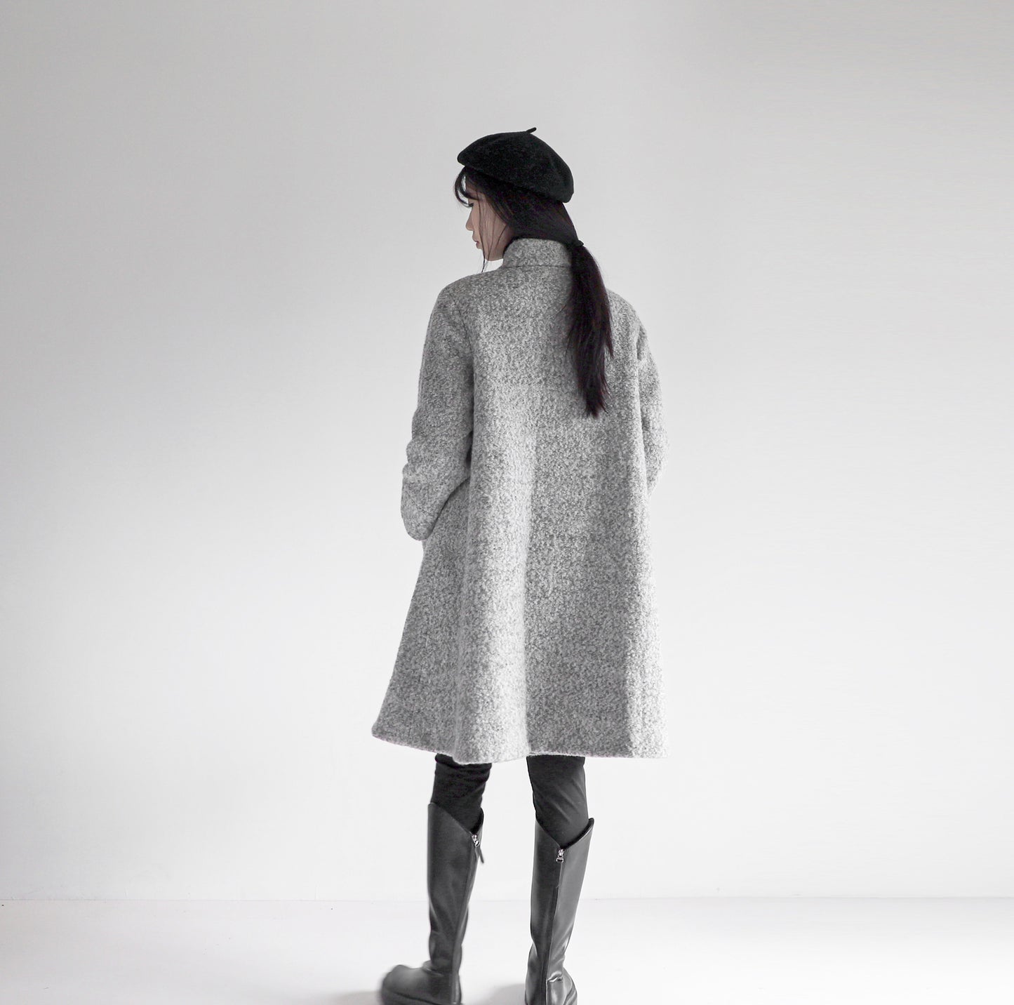 edoa loop-yarns wool trapeze coat