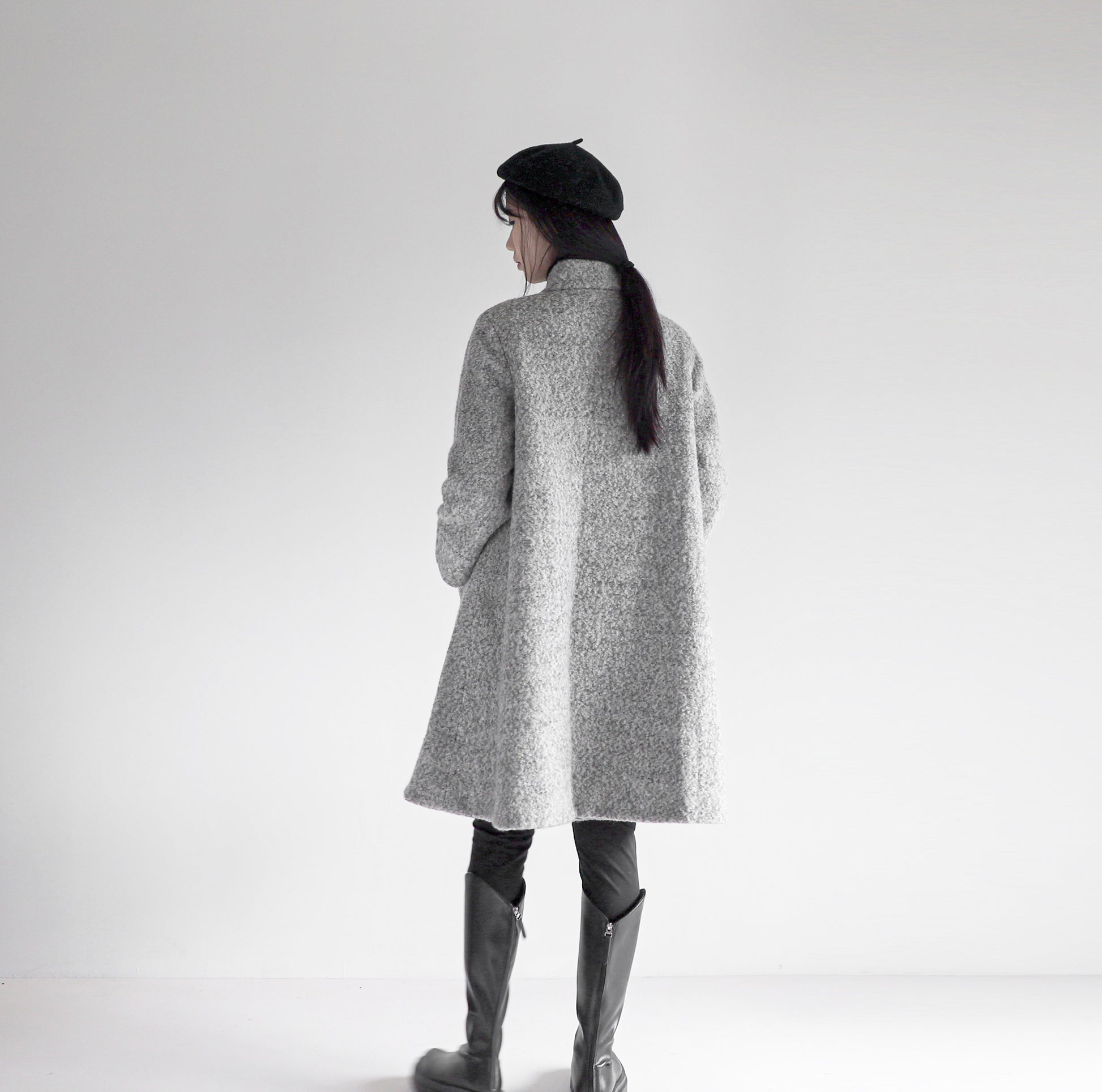 edoa loop-yarns wool trapeze coat