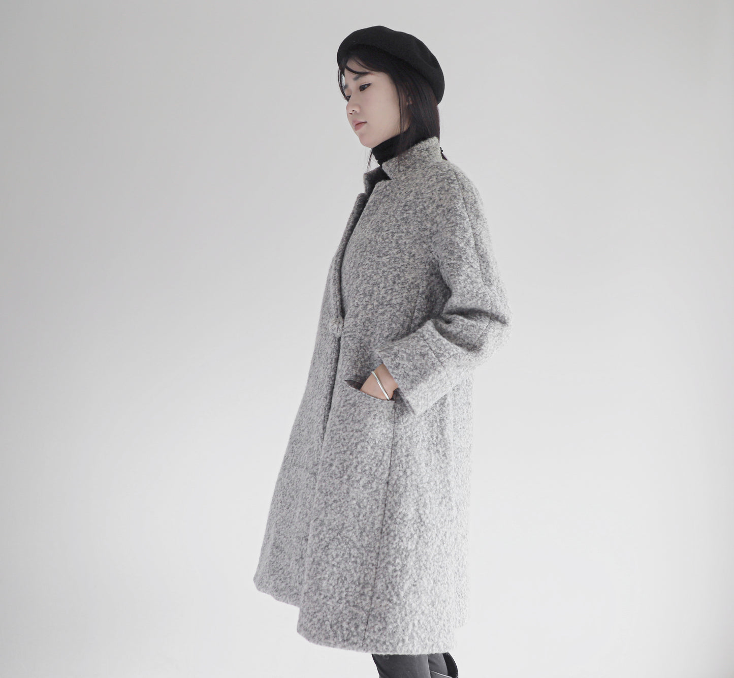 edoa loop-yarns wool trapeze coat