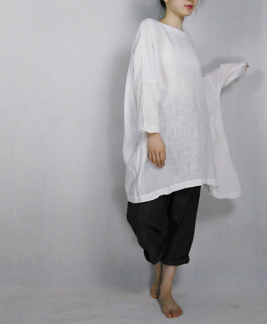 edoa Oversized White Cotton Shirt