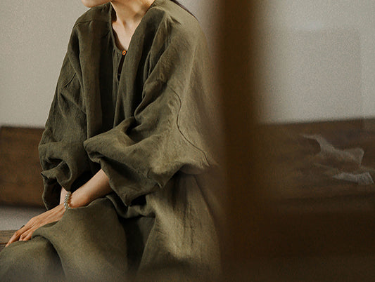 edoa Oversized Linen Tunic Dress
