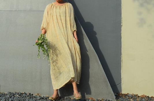 edoa Super Loose Fitting Hand-spun Tussah Silk Dress