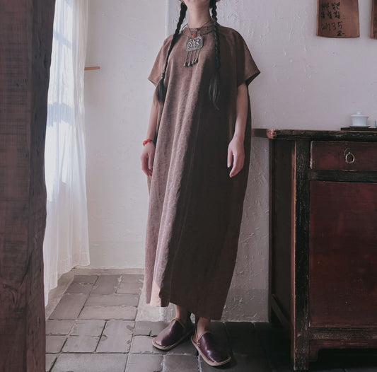 Cracked Mud Silk Qipao Dress dr0386 N212