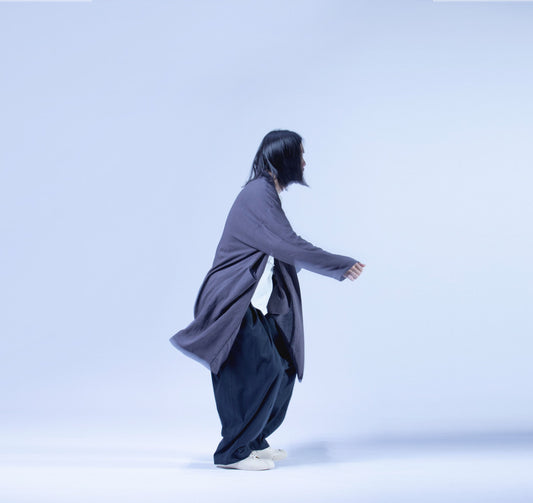 edpa Simplicity Gray Washed Ramie Kimono Jacket