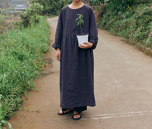 edoa Washed Linen Garden Dress
