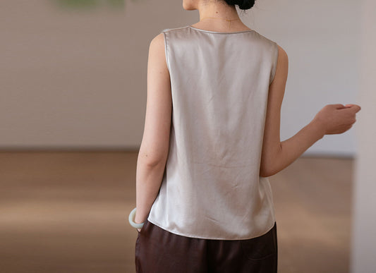 edoa Pure Silk Satin Tank Top
