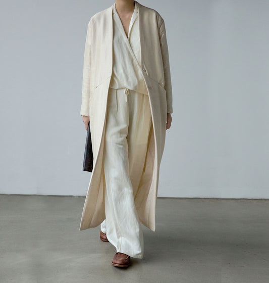 edoa Light Weight Dupioni Silk Padding Coat