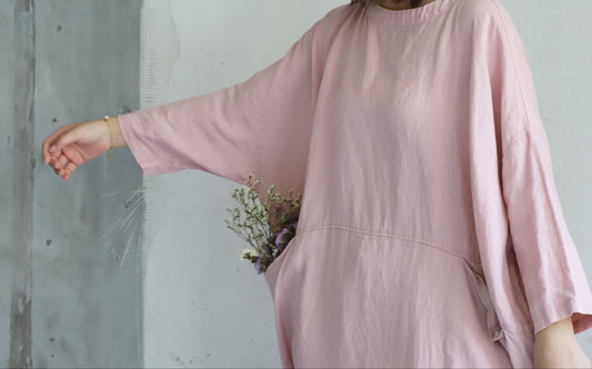 edoa Oversized Linen Smock Top Tunic