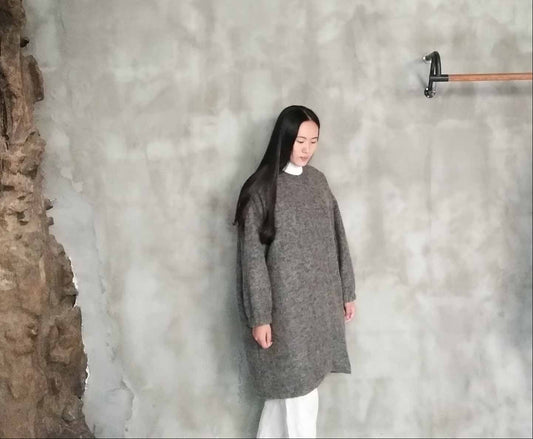 edoa Oversized Knit Wool Coat