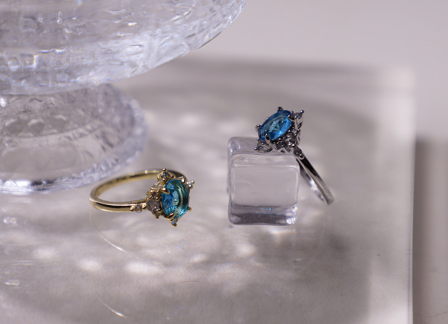edoa The Ethereal Mermaid Tear Dreamy Aquamarine Ring