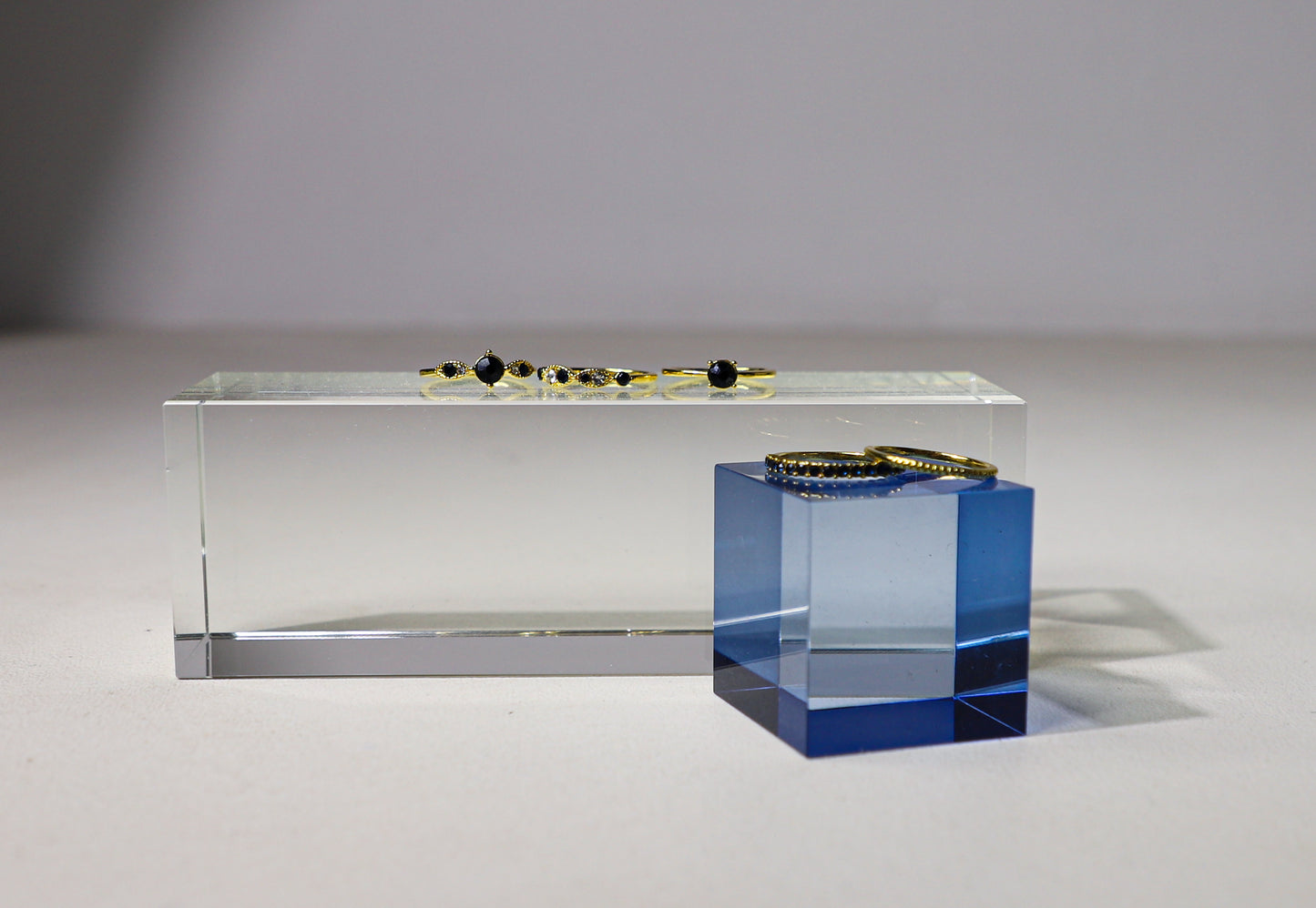 edoa Midnight Symphony Sapphire Stacking Ring Set