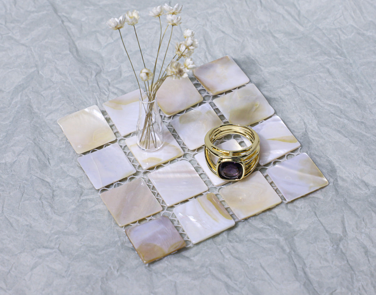 edoa Vinatge Wire Wrapping Square Amethyst Ring
