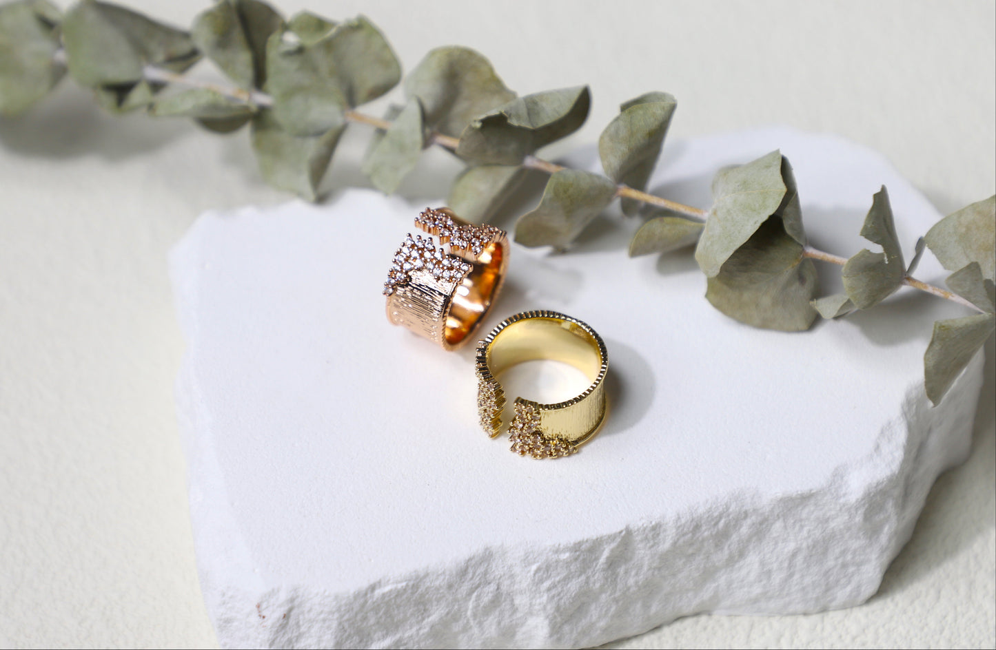 Dainty pave diamond ring