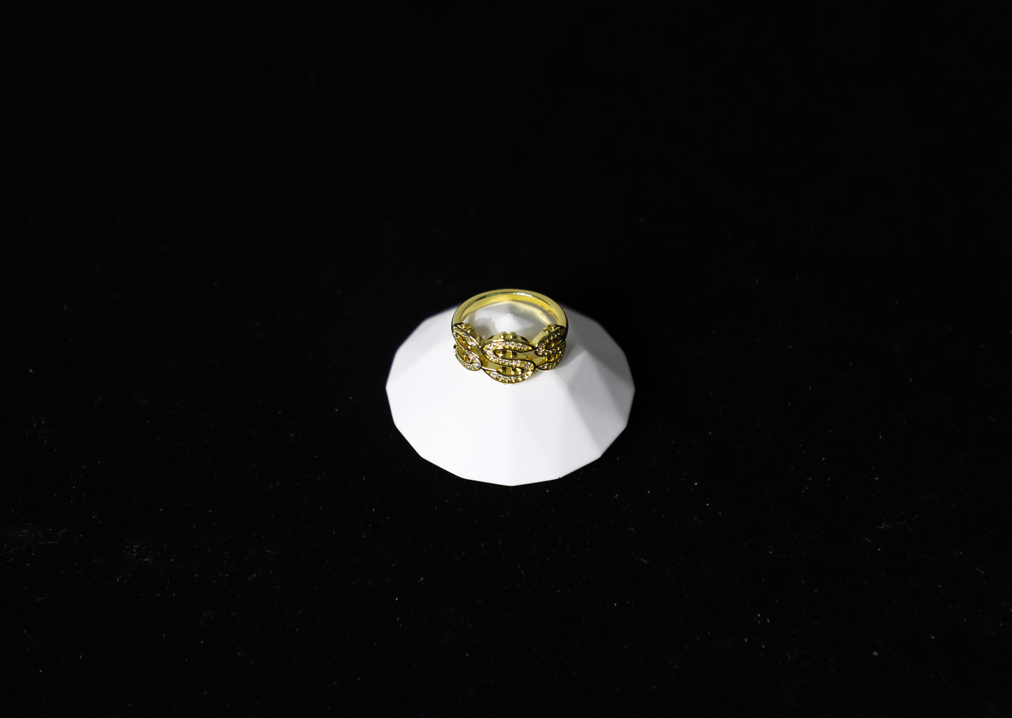 gold dollar sign ring