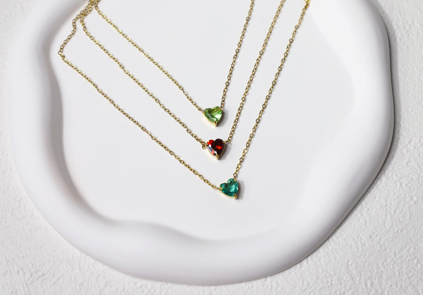 heart birthstone necklace