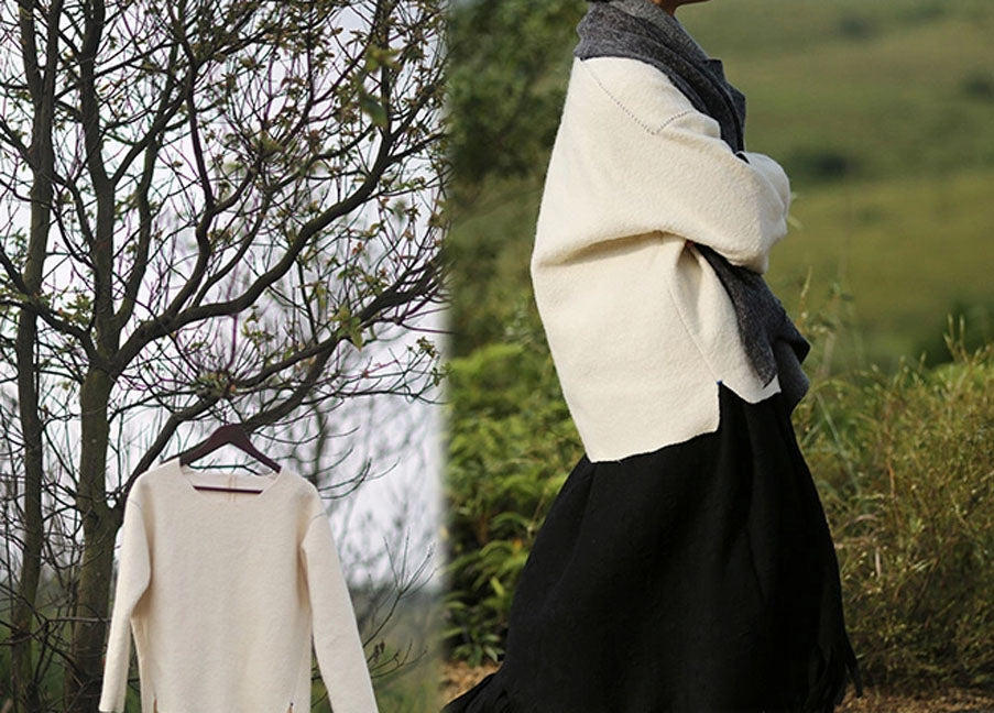 edoa  Boiled Wool Knit Oversized Sweater