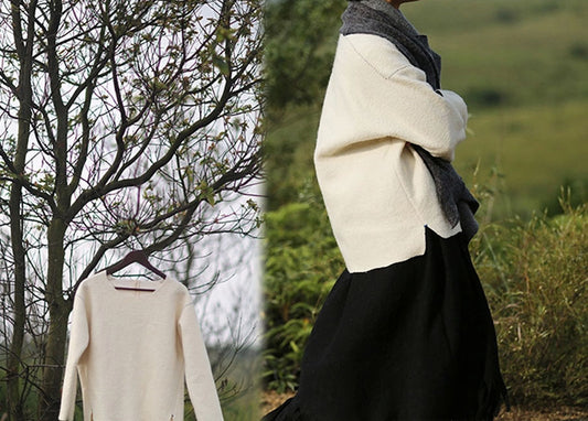edoa  Boiled Wool Knit Oversized Sweater